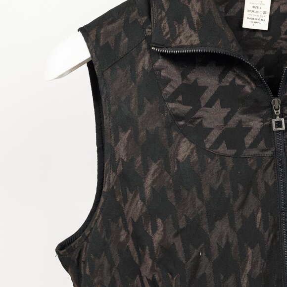 Sarah Pacini Black Metallic-Houndstooth High-Neck Mini Dress - Picture 4 of 8